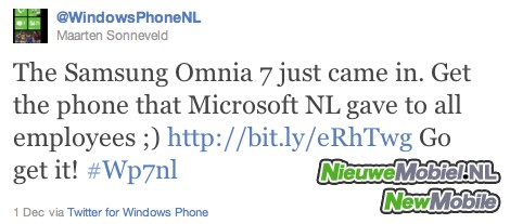 Tweet over Omnia 7 Tweet over Omnia 7