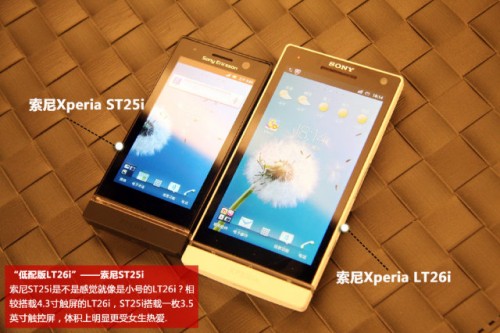Sony Xperia U op de foto naast Xperia S Sony Xperia U op de foto naast Xperia S